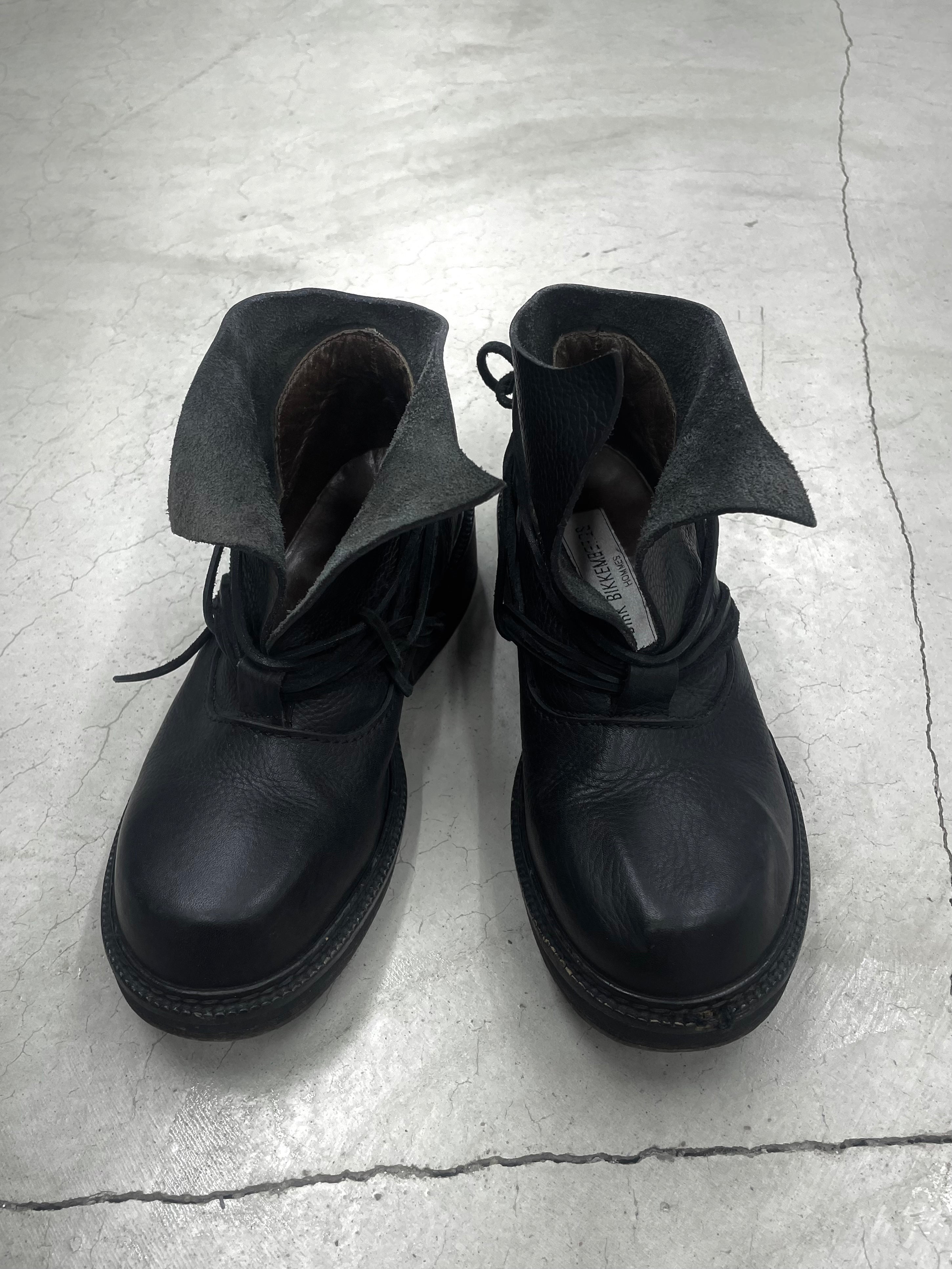Dirk bikkembergs aw94 Lace-through Leather Wooden Heel Boots