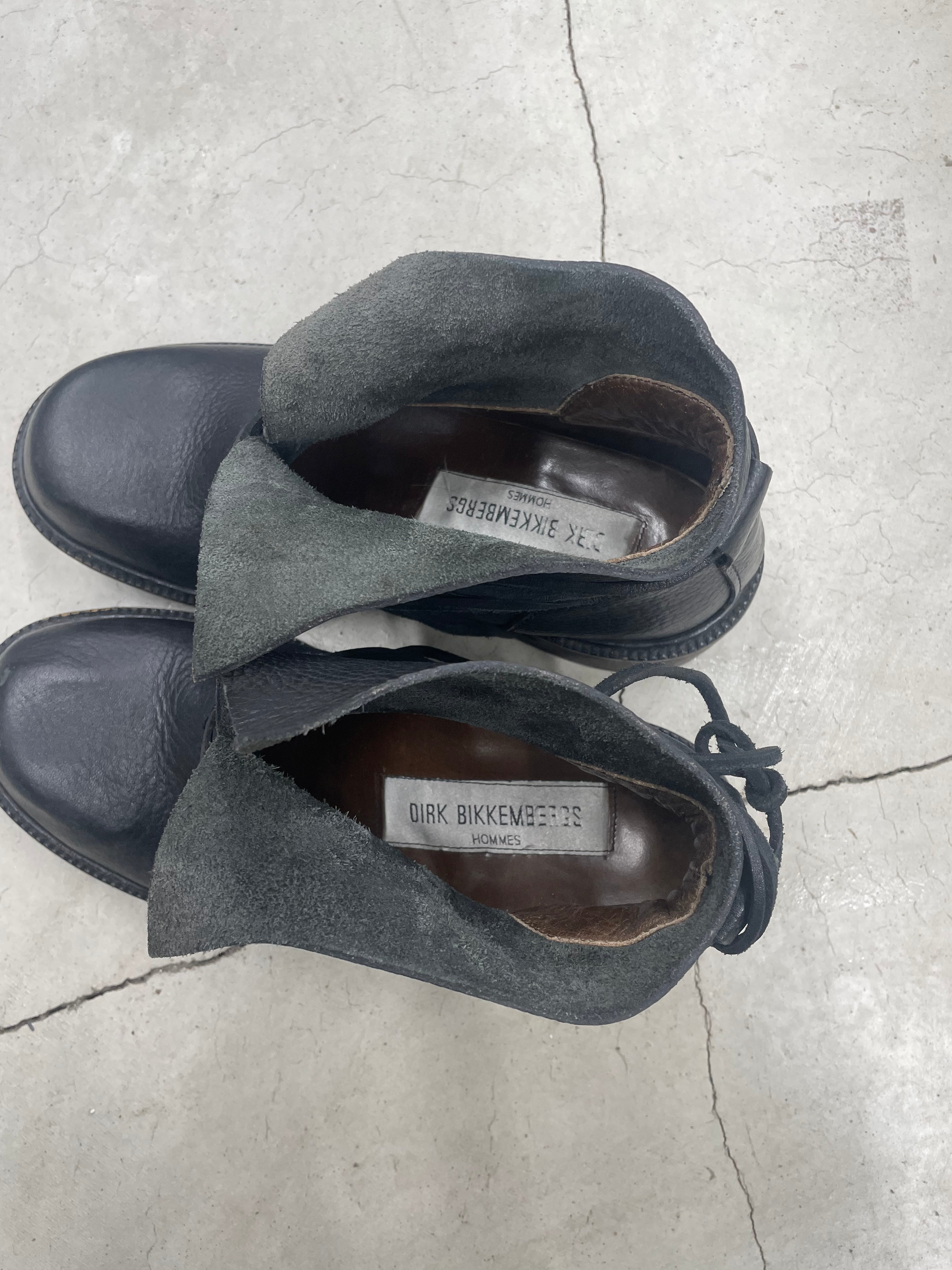 Dirk bikkembergs aw94 Lace-through Leather Wooden Heel Boots